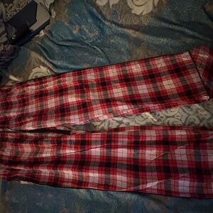 Victoria's Secret Red and Black Plaid Pajama pants Size small